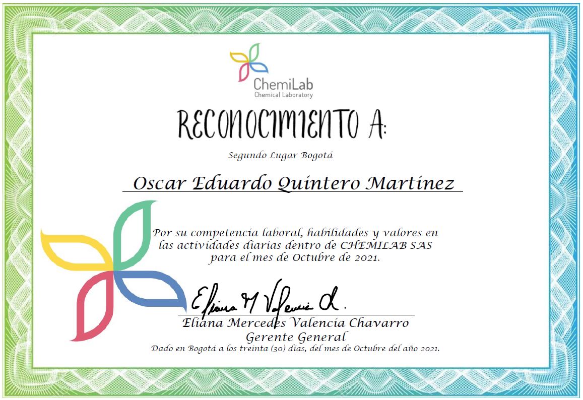 Reconocimiento-Oscar Eduardo Quintero
